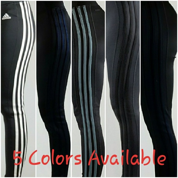 Adidas Ladies 3 Stripe Tights - Black/Carbon NWT! - Picture 8 of 8